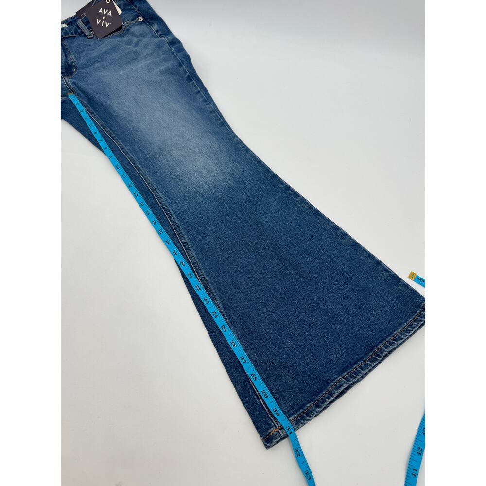 Ava & Viv High Rise Flare Jeans Medium Wash Stretch Denim Plus Women Size 17 NWT - Picture 8 of 8